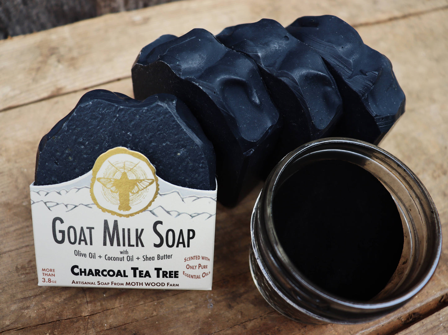 Moth wood Farm Charcoal Tea Tree Goat Milk Soap