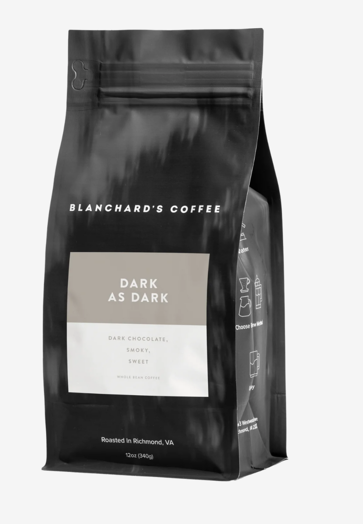 Blanchard's Coffee Co. Dark As Dark Coffee 12oz Whole Bean