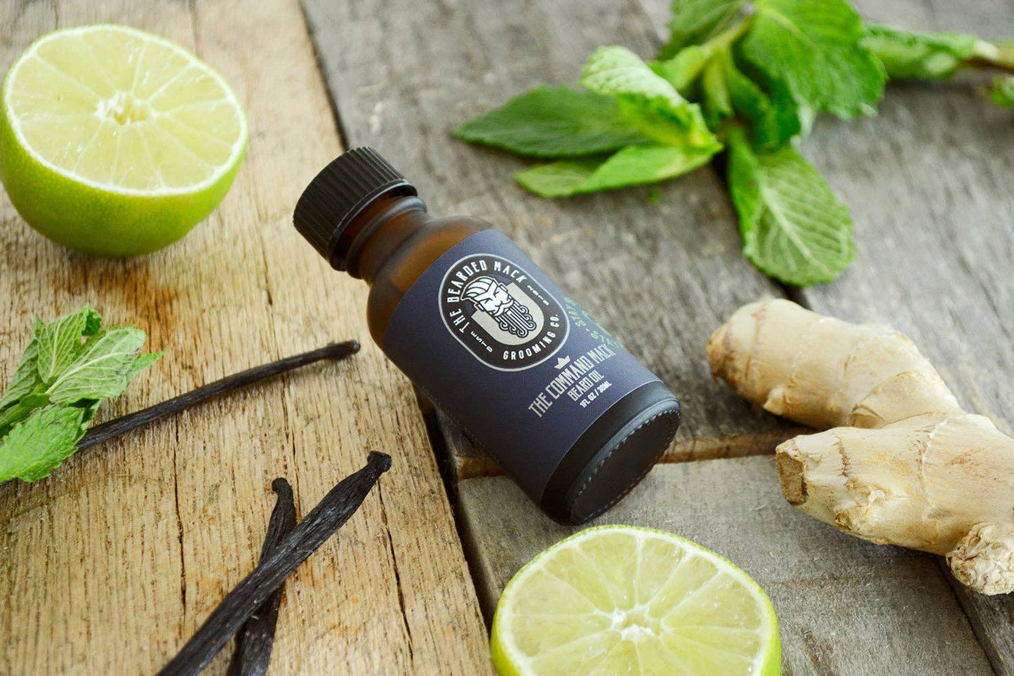The Command Mack Beard Oil- Fresh Citrus & Mint