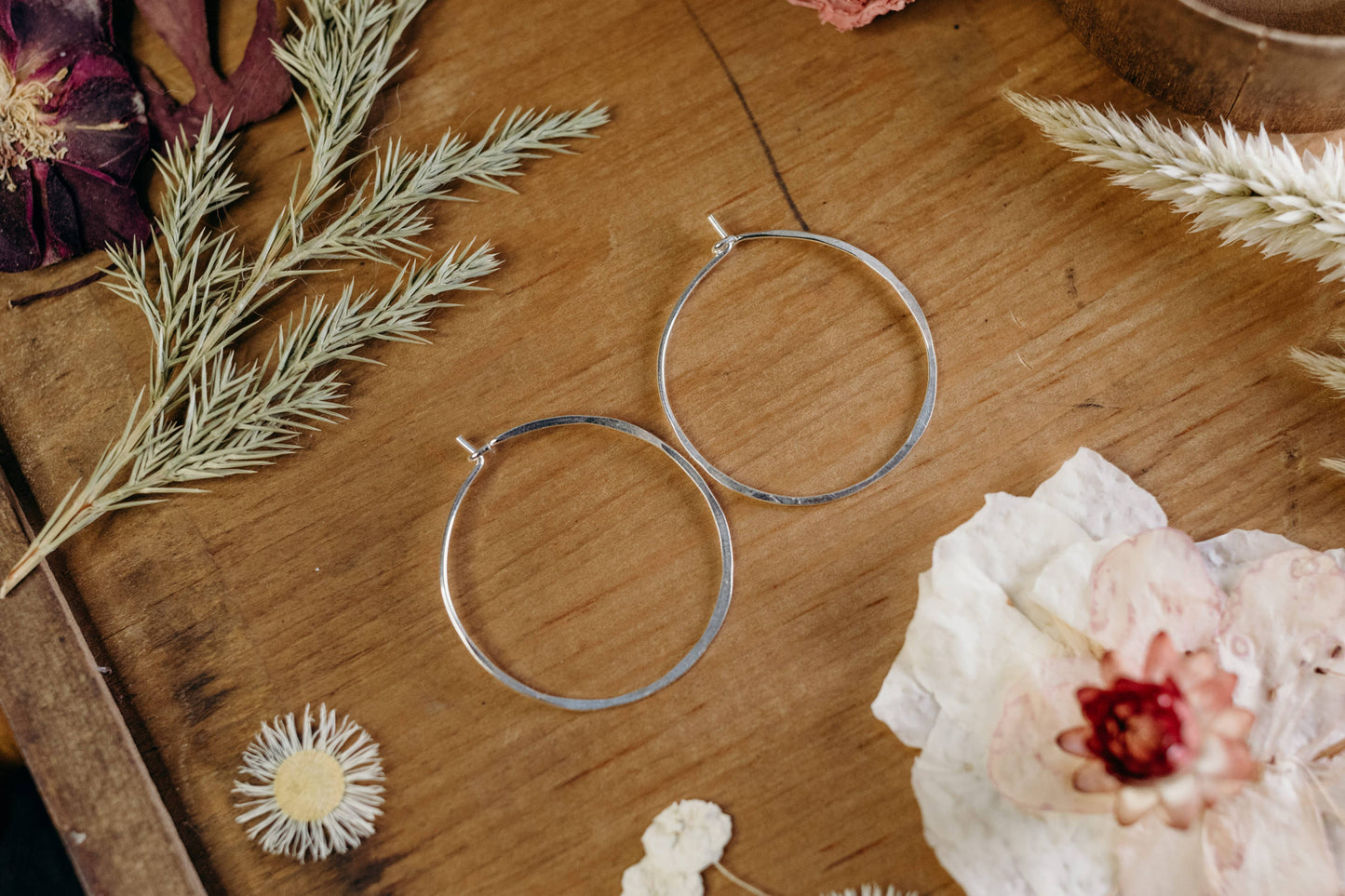 Little Paper Crane- 1" Sterling Silver Hoops