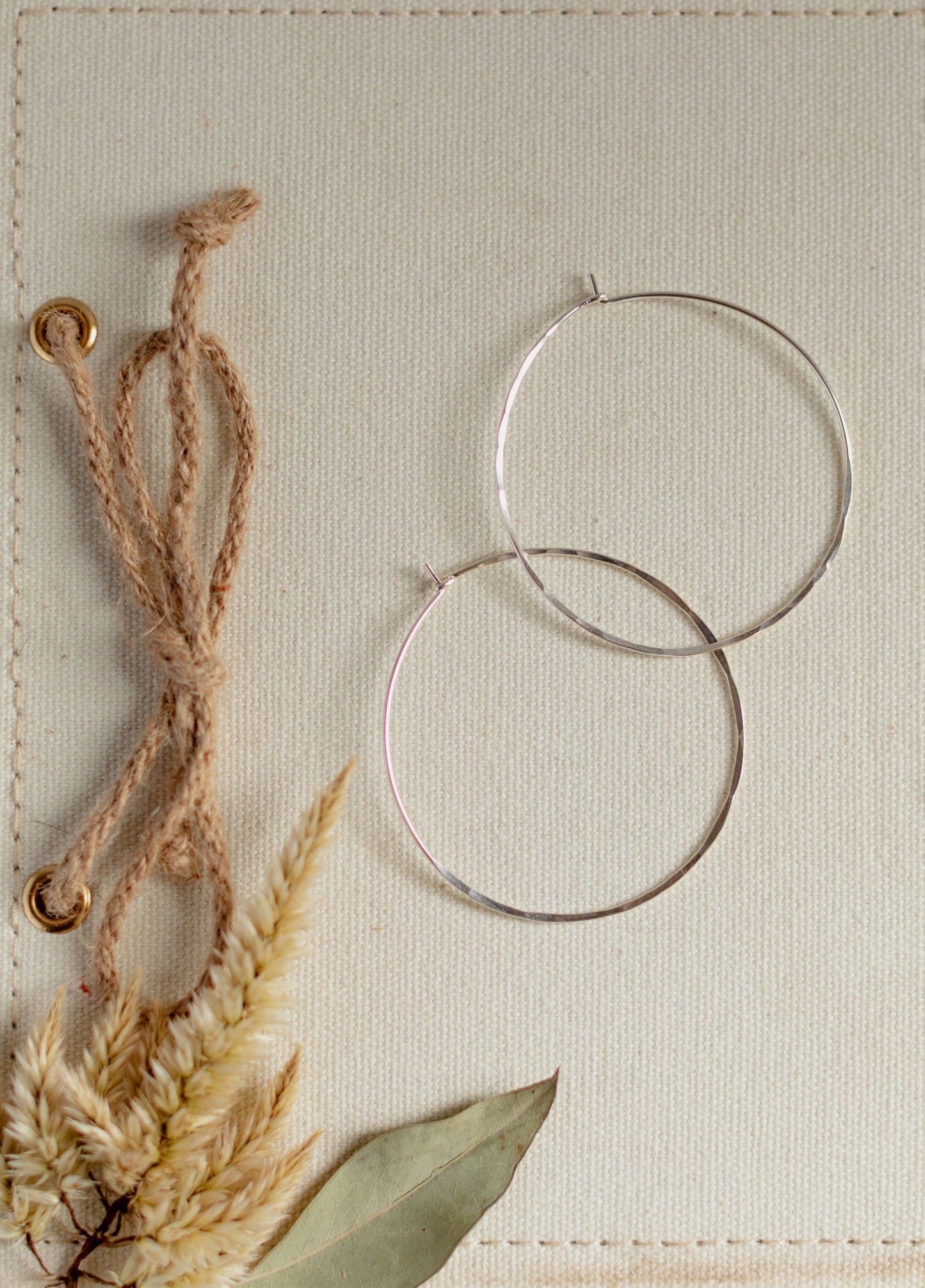 Little Paper Crane- 2" Sterling Silver Hoops