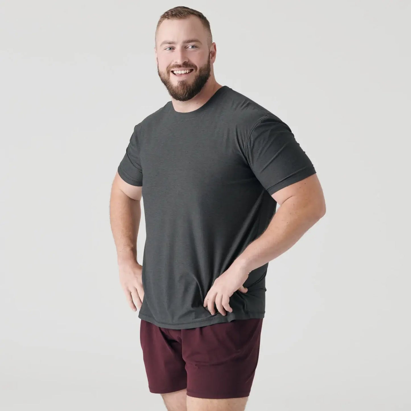 True Classic Crew Neck T-Shirt in Charcoal