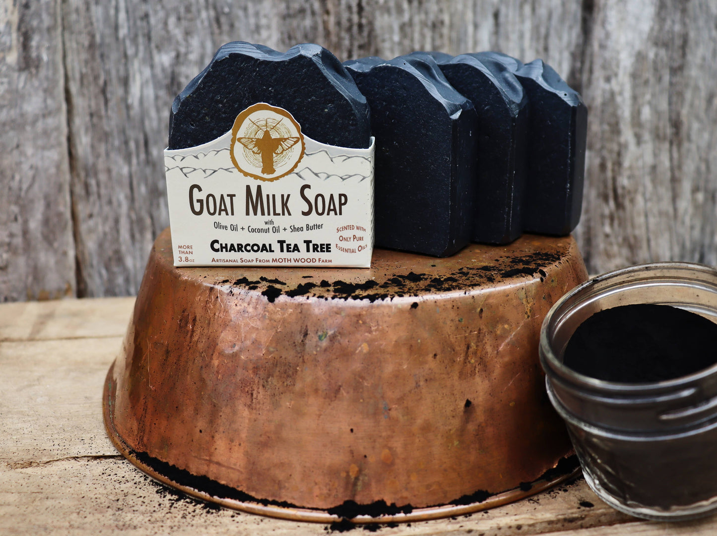 Moth wood Farm Charcoal Tea Tree Goat Milk Soap
