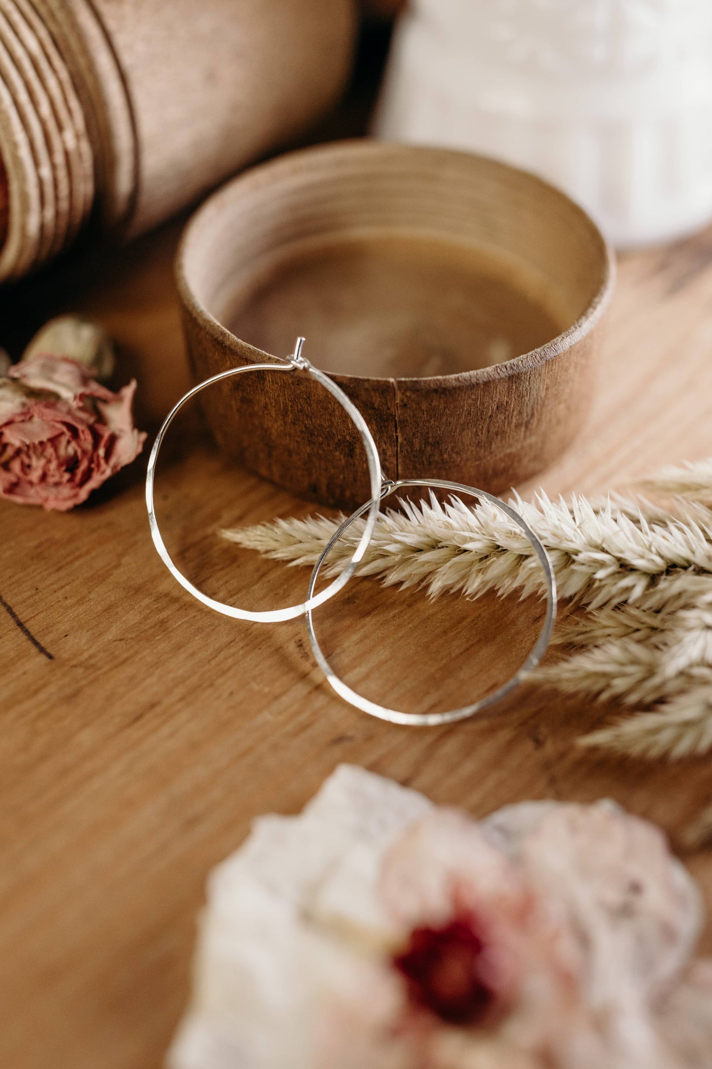 Little Paper Crane- 1" Sterling Silver Hoops