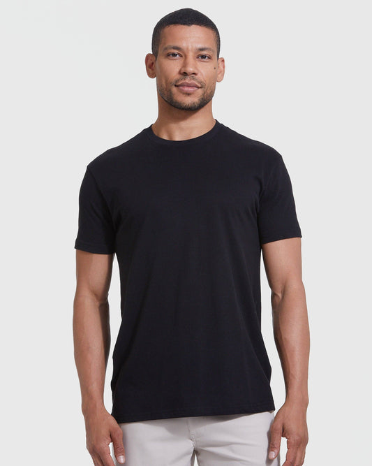 True Classic Short Sleeve Crew Neck T-Shirt in Black