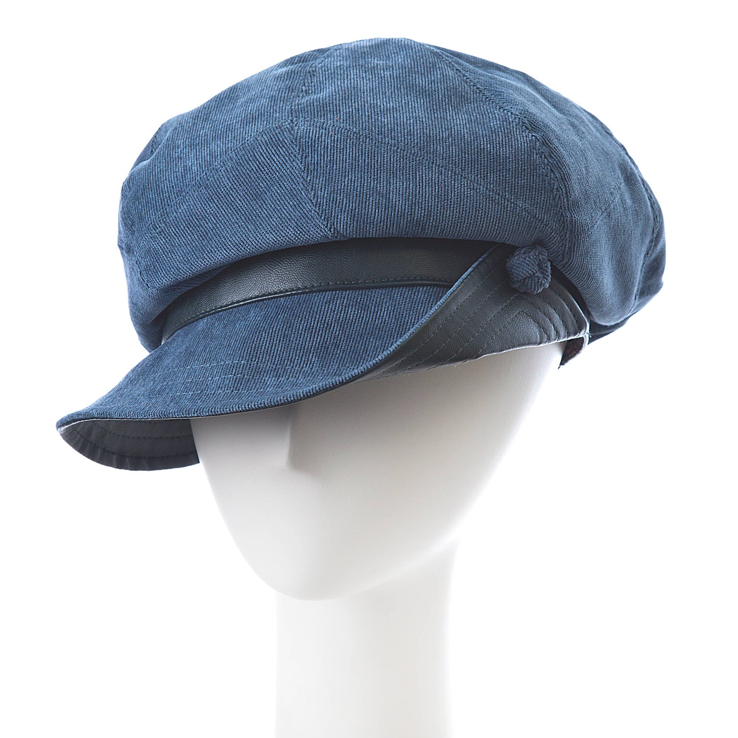 Tandy Whale Corduroy Newsboy Cap in Cadet Blue