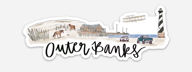 Thirteenwinks Outer Banks, NC Skyline Sticker