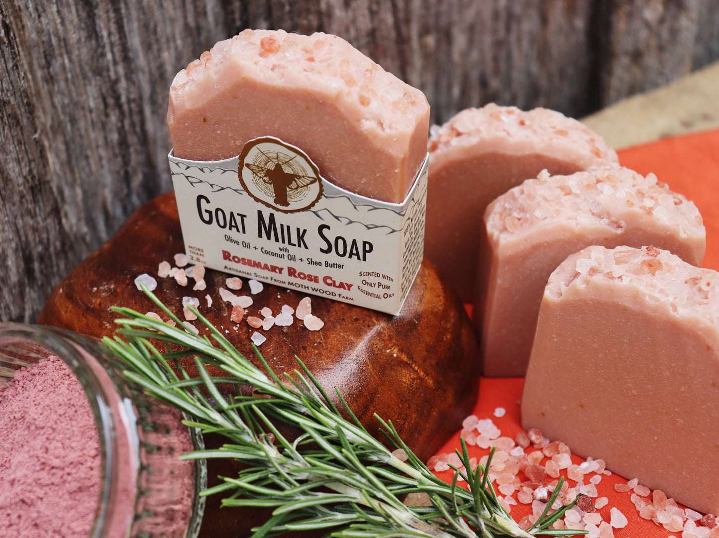 Moth Wood Farm Rosemary Rose Clay Goat Milk Soap