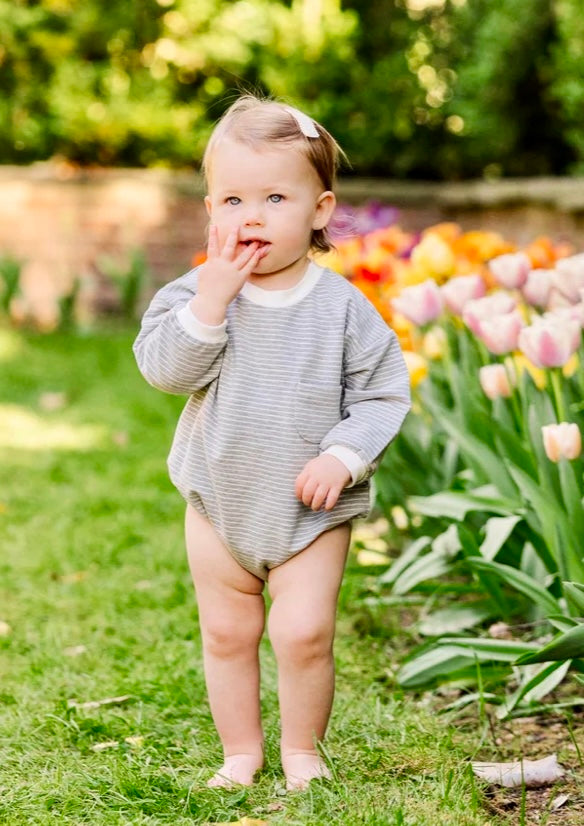 Dandillie Ash Stripe Bubble Romper