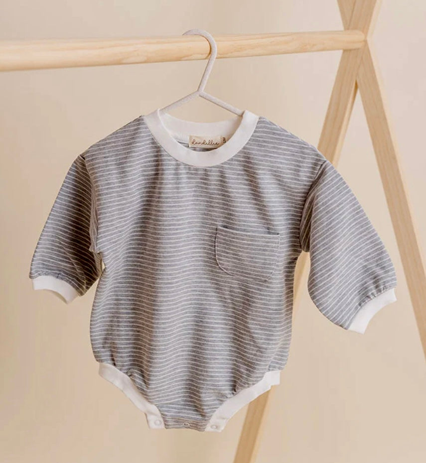 Dandillie Ash Stripe Bubble Romper