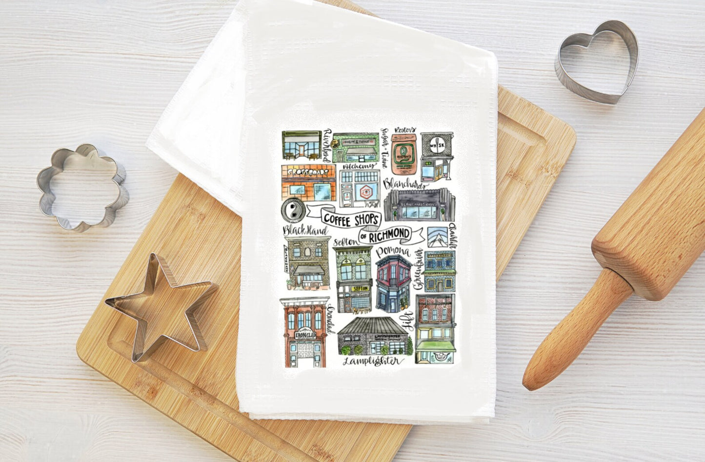 Mad Kitchen Tea Towel - Coffee Shops of Richmond