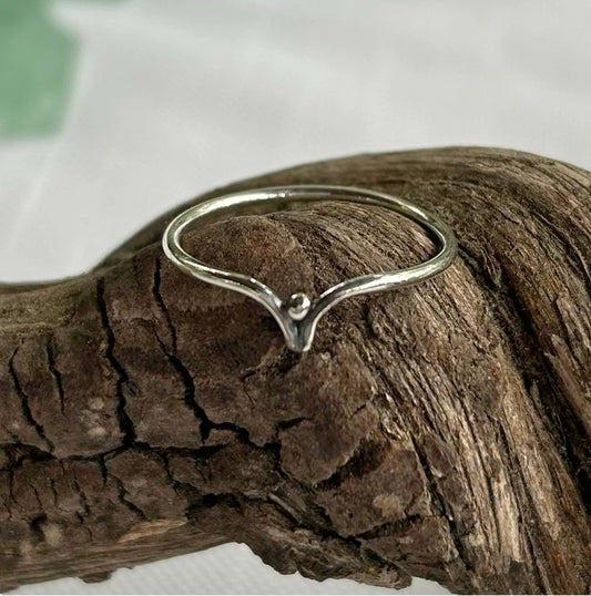 Dainty Sterling Silver "V" Ring (available in 3 sizes)