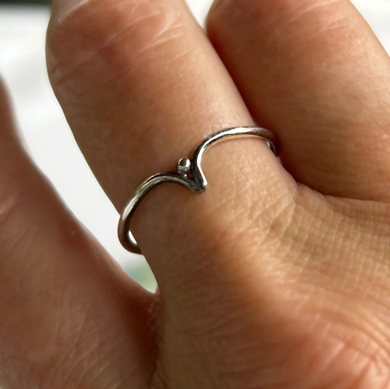 Dainty Sterling Silver "V" Ring (available in 3 sizes)