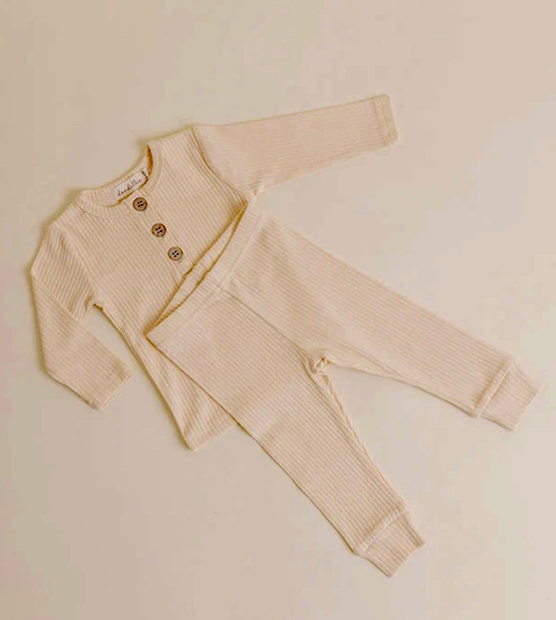 Dandillie Daisy Ribbed Long Sleeve Set