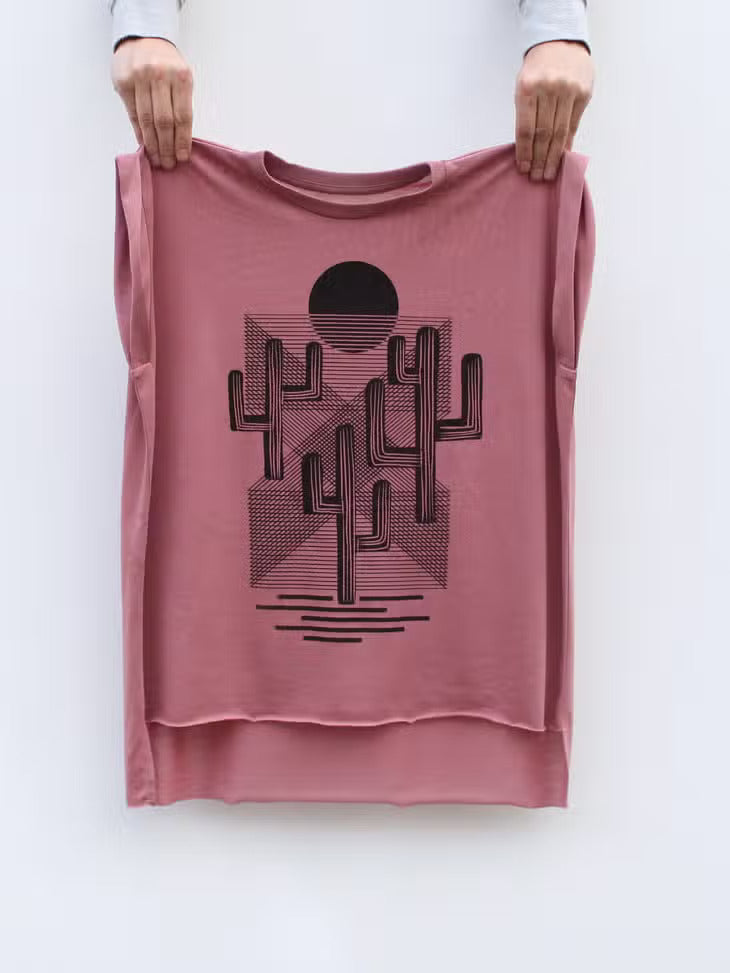 Desert Landscape Womens Rolled Cuff Muscle Tee