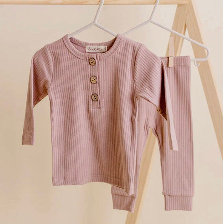 Dandillie Pebble Ribbed Long Sleeve Set