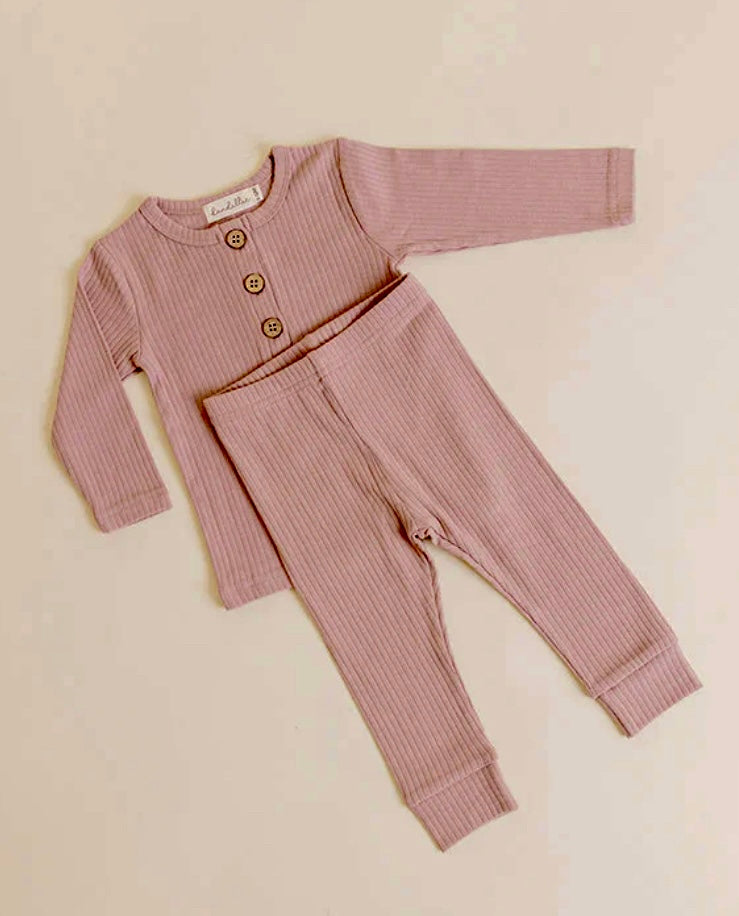 Dandillie Pebble Ribbed Long Sleeve Set