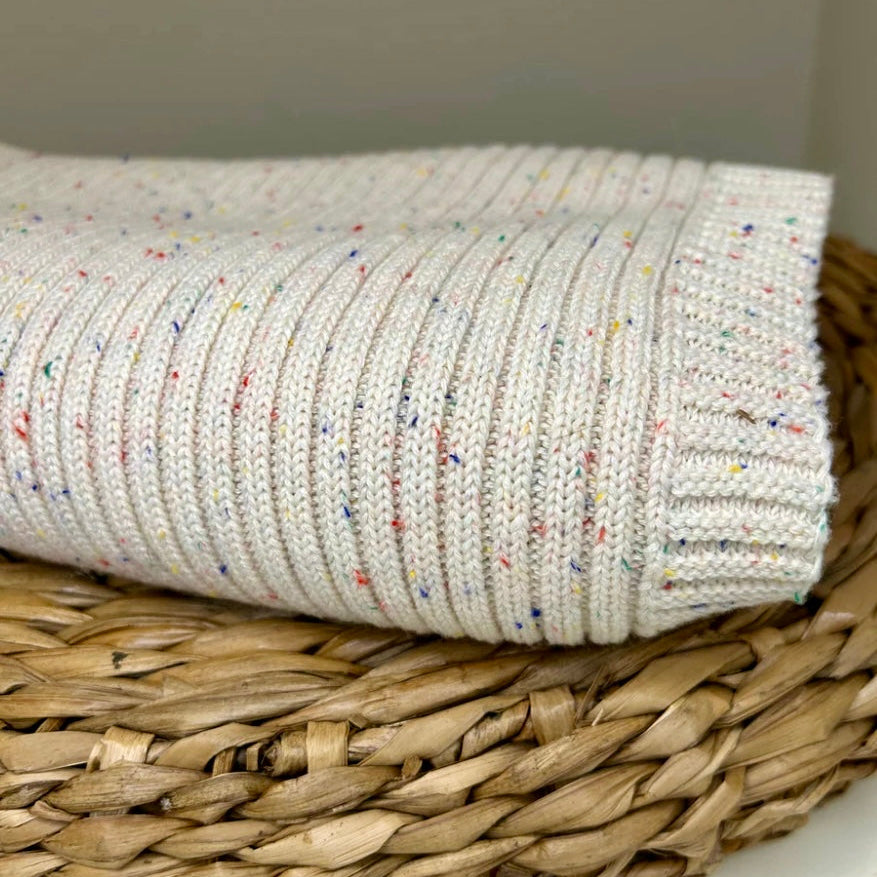 Dandillie Sprinkle Knit Ribbed Baby Blanket (available in 2 colors)