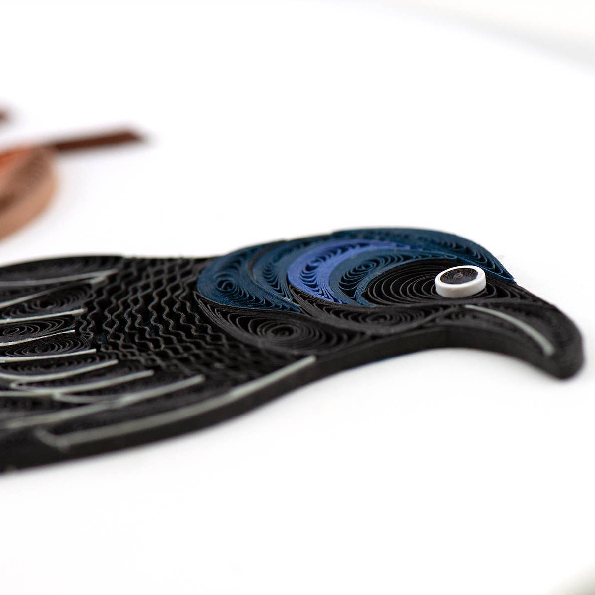 Handcrafted Quilled Raven Greeting Card
