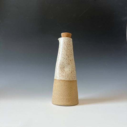 Hand-Crafted Oil Bottle in Cream