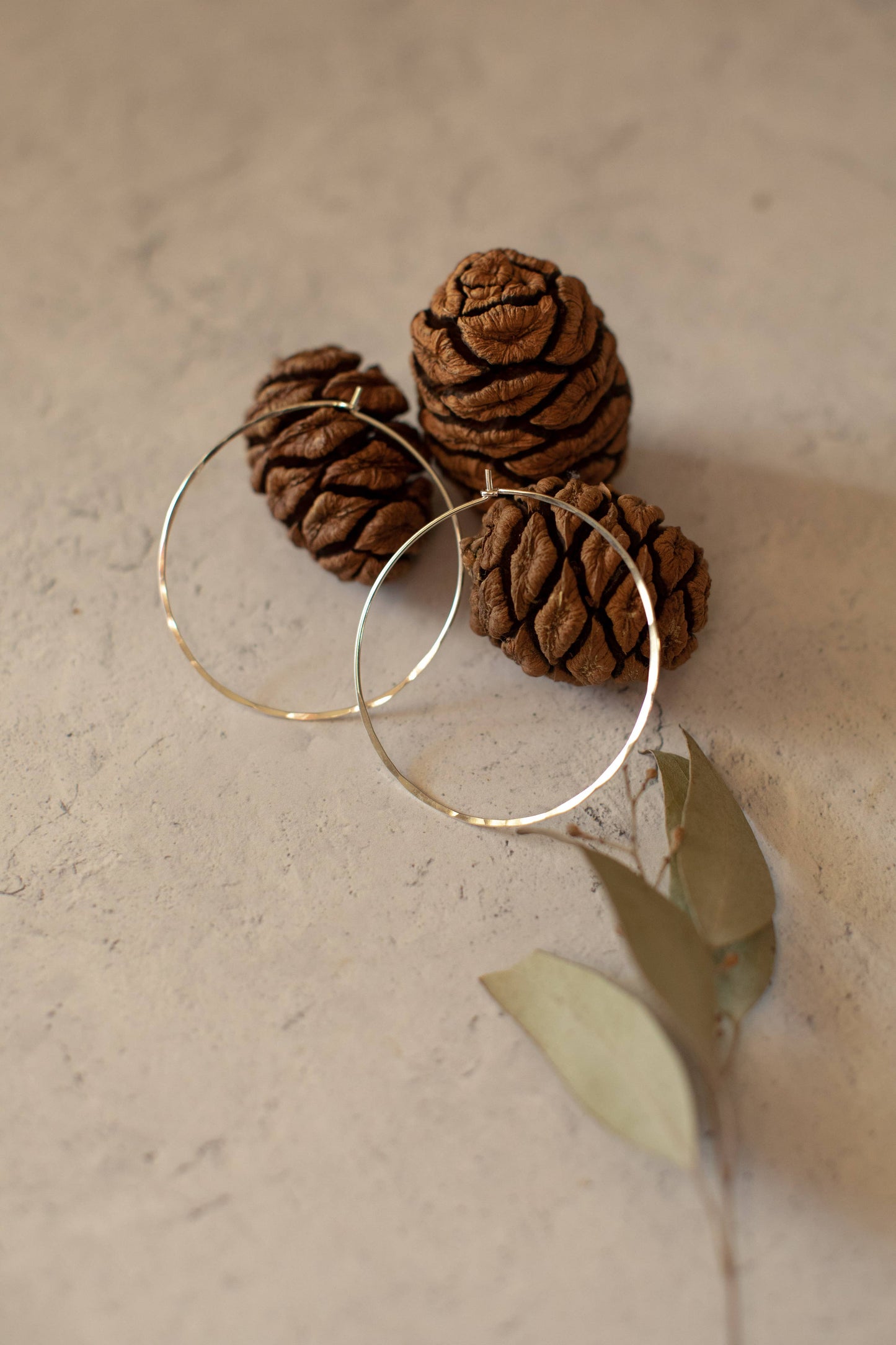 Little Paper Crane- 2" Sterling Silver Hoops