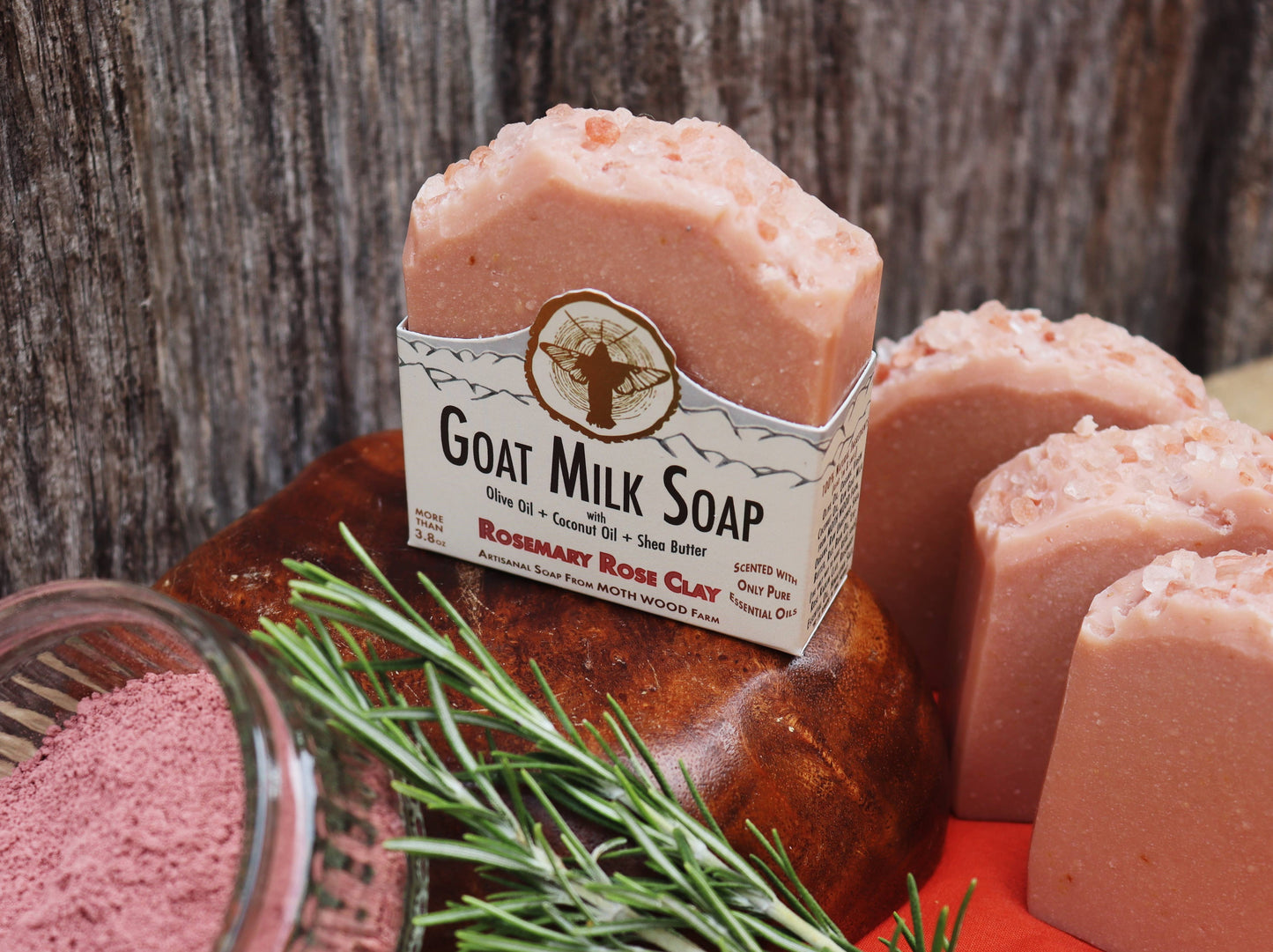 Moth Wood Farm Rosemary Rose Clay Goat Milk Soap