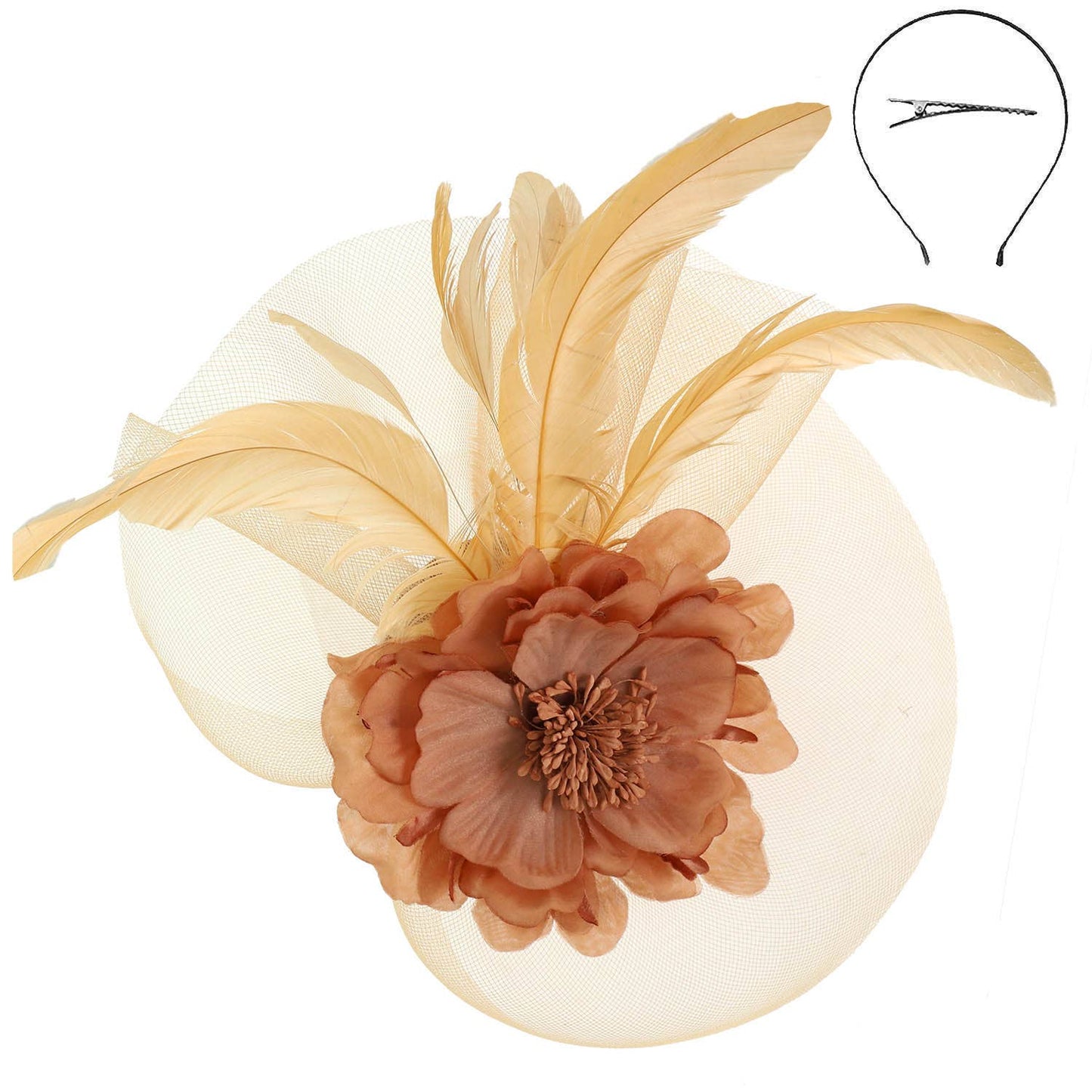Peonies Styled Fastened Fascinator (Available in 4 Colors)