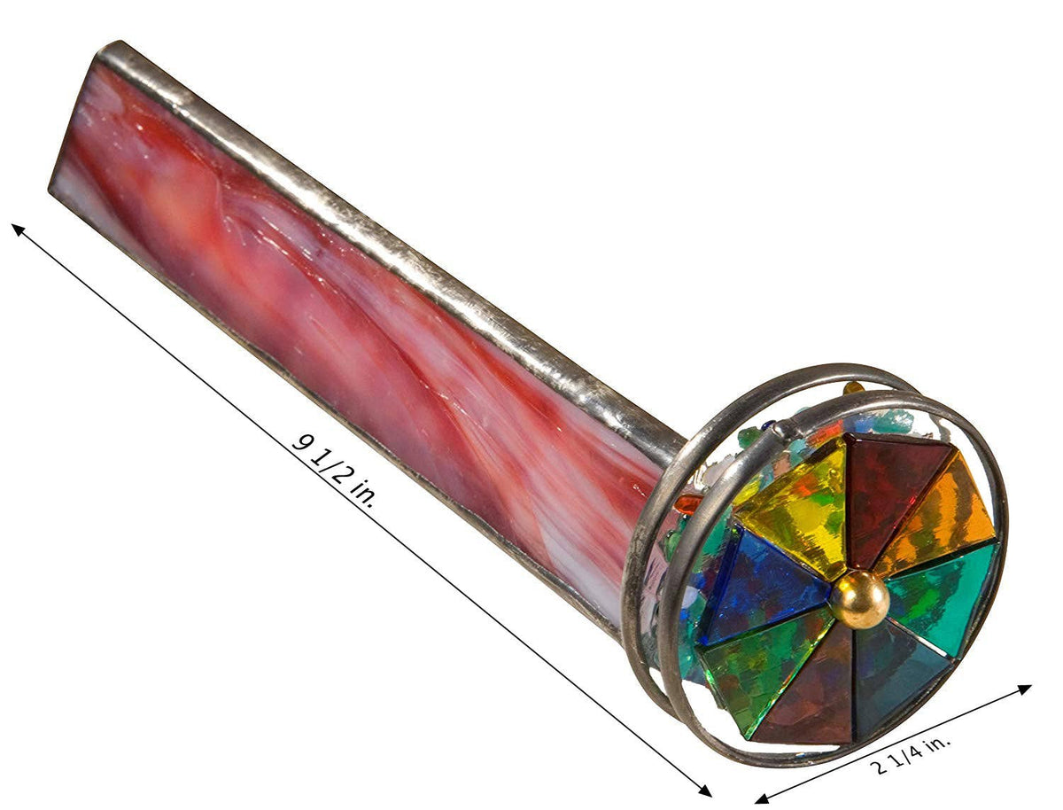 Red White Double Wheel Glass Kaleidoscope
