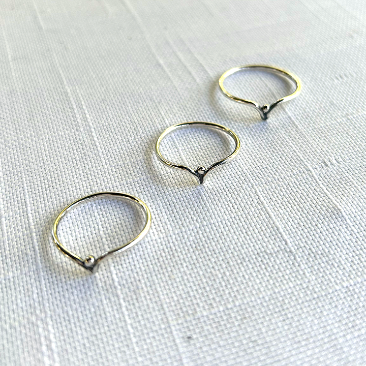 Dainty Sterling Silver "V" Ring (available in 3 sizes)