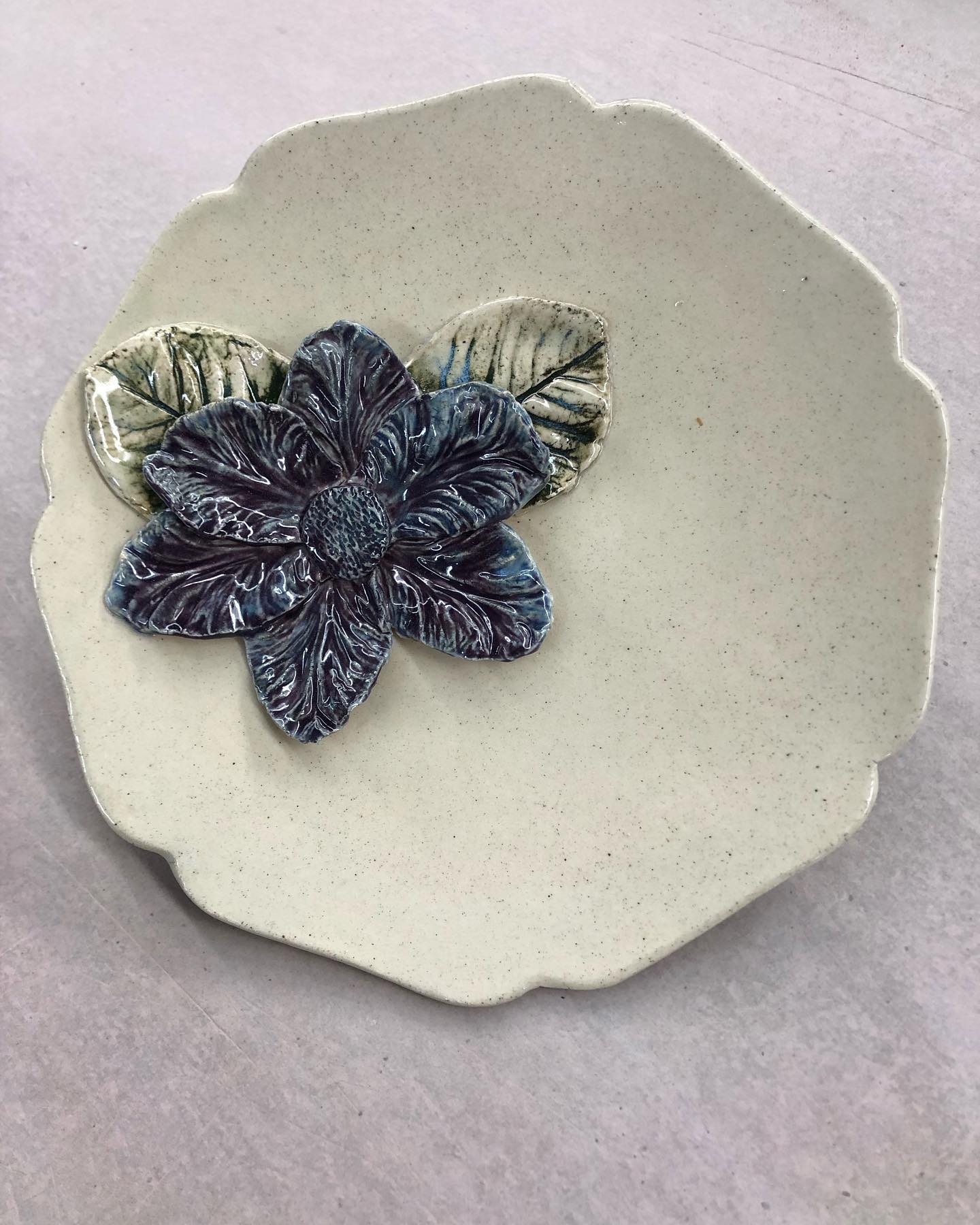KTW Ceramics Layered Flower Plate