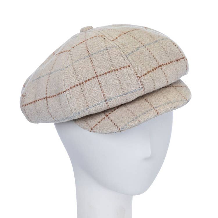 Giovannio Plaid Newsboy Cap (Two Color Styles Available)