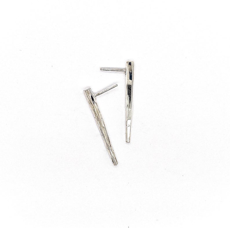 Obscuro Jewelry Silver Spike Earrings (Various Lengths)