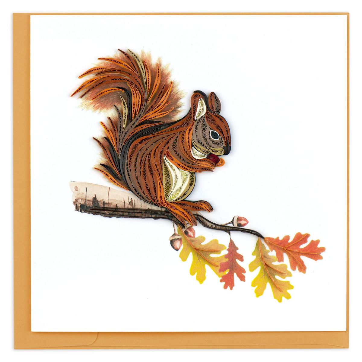 Handcrafted Quilled Squirrel Greeting Card