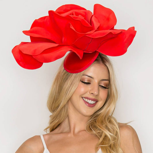 Flower Fascinator Headband Featuring Oversized Rose (Available in 3 Colors)