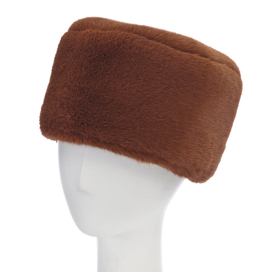 Masha Women's Faux Fur Cloche Hat in Rust