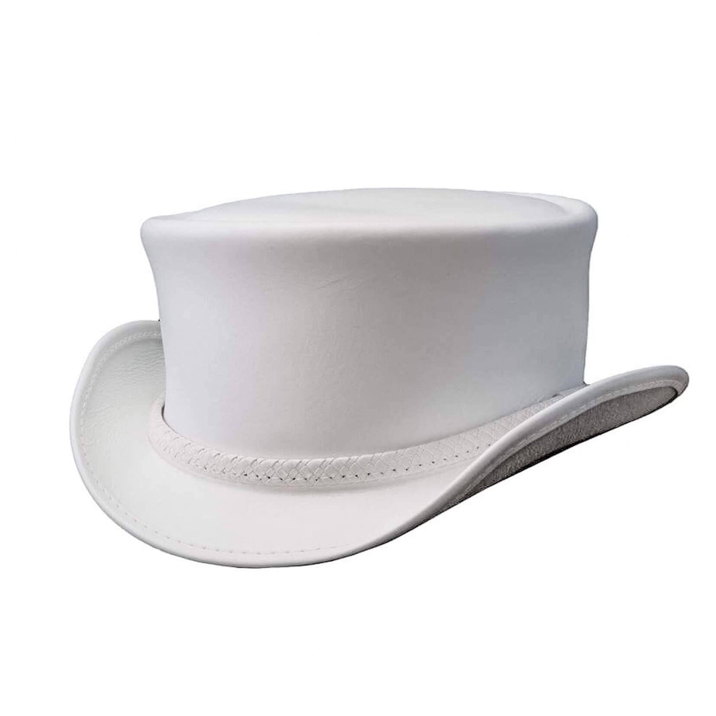 American Hat Makers Ghost Rider - White Leather Top Hat