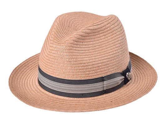 Bigalli Hats Swing Braid Fedora in Tan