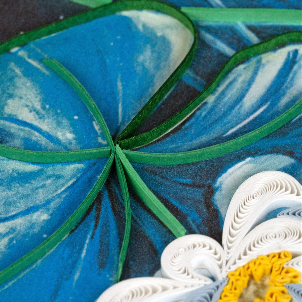 Handcrafted Quilled Lotus Pond Greeting Card