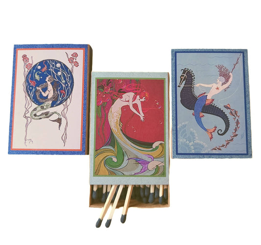 Handcrafted "Deco Mermaids" Matchboxes. 3 Designs Available