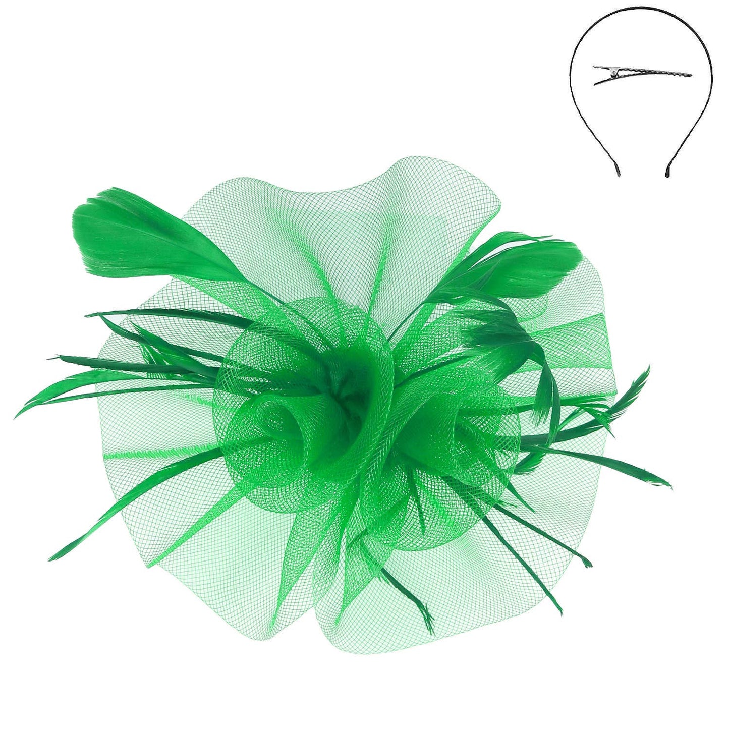 Floral Feather Sheer Mesh Fascinator (Available in 3 Colors)