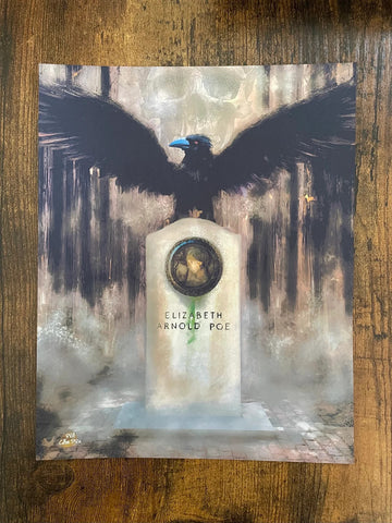 The Grave of Elizabeth Arnold Poe 11x14 Print by RVA Coffee Stain