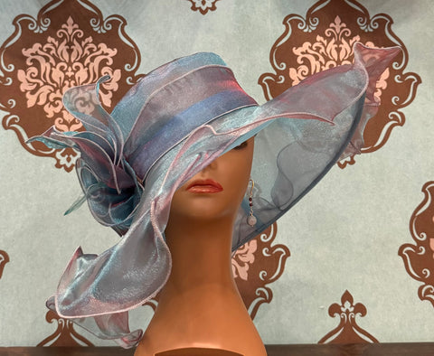 Gwendolyn Kentucky Derby Hat in Turquoise