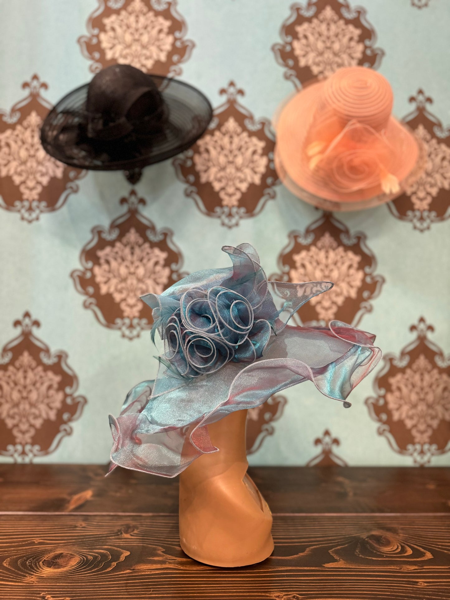 Gwendolyn Kentucky Derby Hat in Turquoise