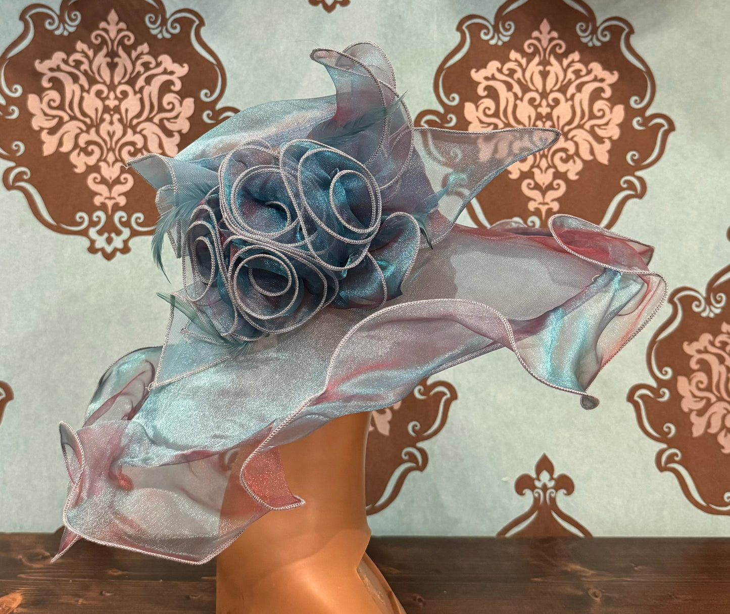 Gwendolyn Kentucky Derby Hat in Turquoise