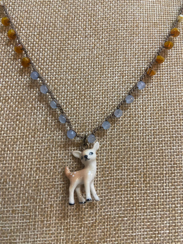 Jane ceramic Deer necklace