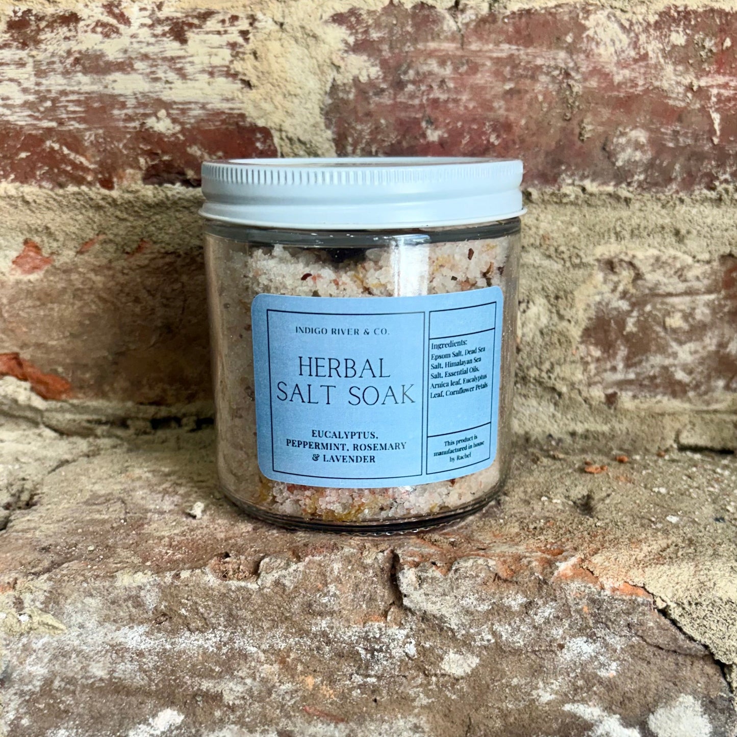 Indigo River & Co. Herbal Salt Soak 16 oz Glass Jar