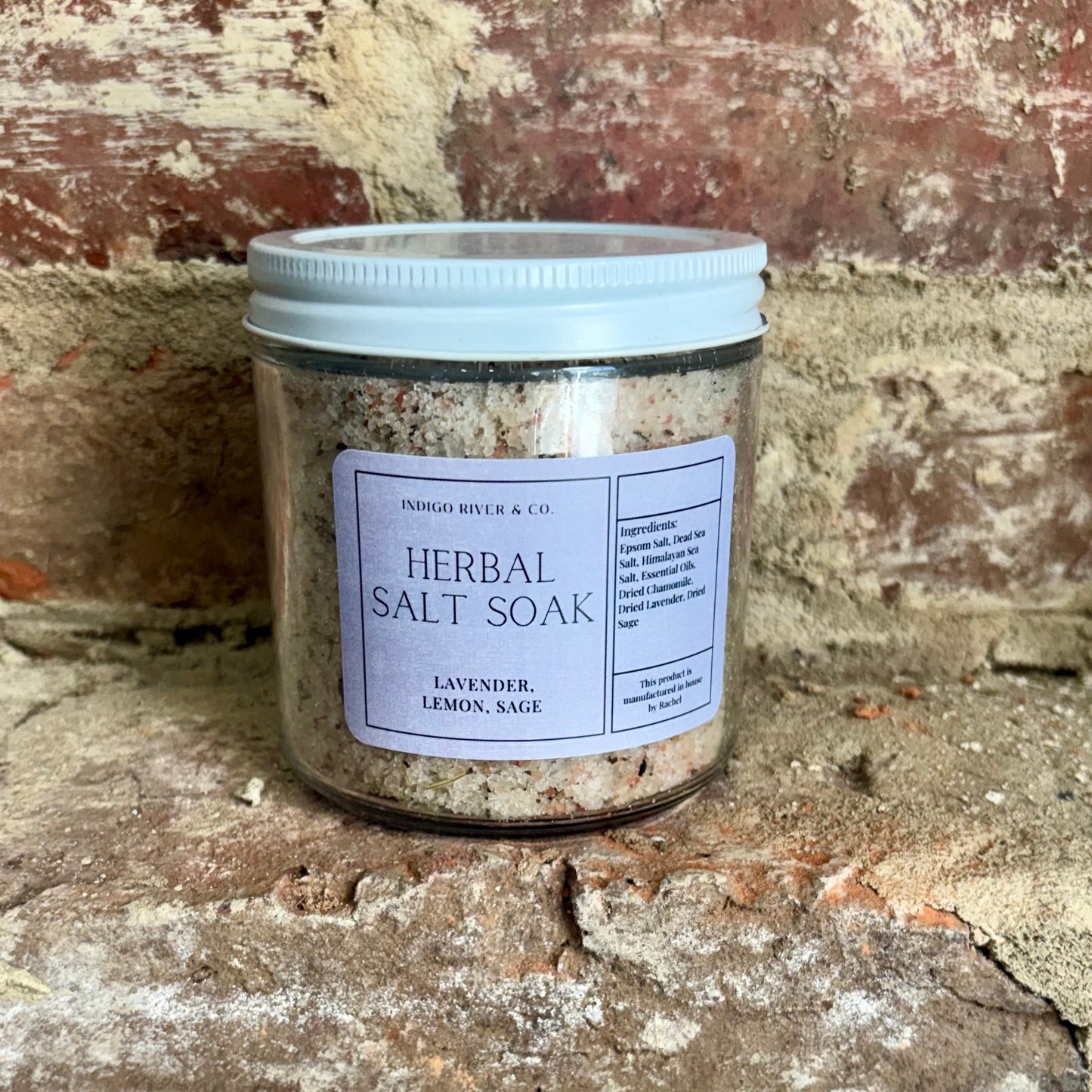 Indigo River & Co. Herbal Salt Soak 16 oz Glass Jar