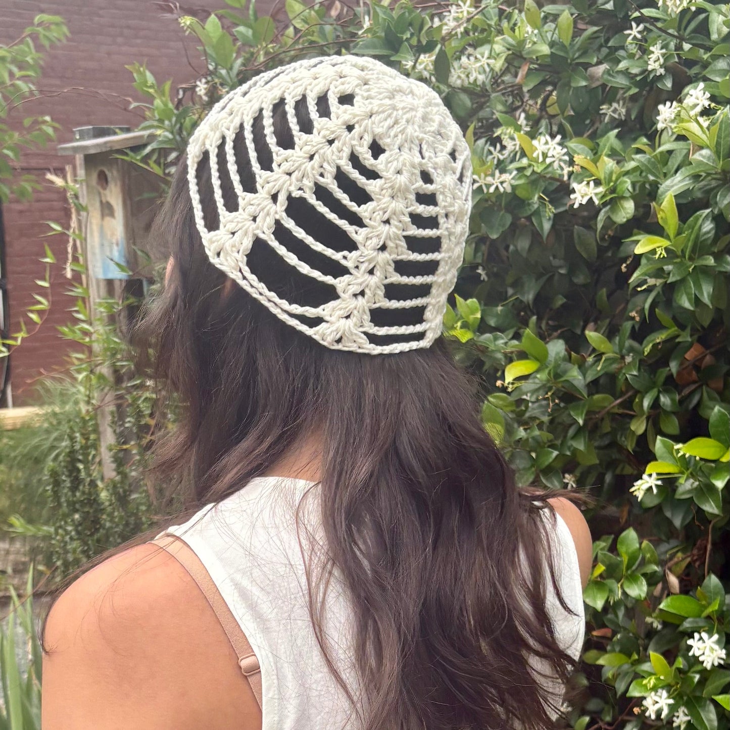 Crochet Juliet Cap in Ivory