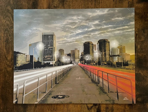 Richmond VA Skyline At Dawn 11x14 Print by RVA Coffee Stain