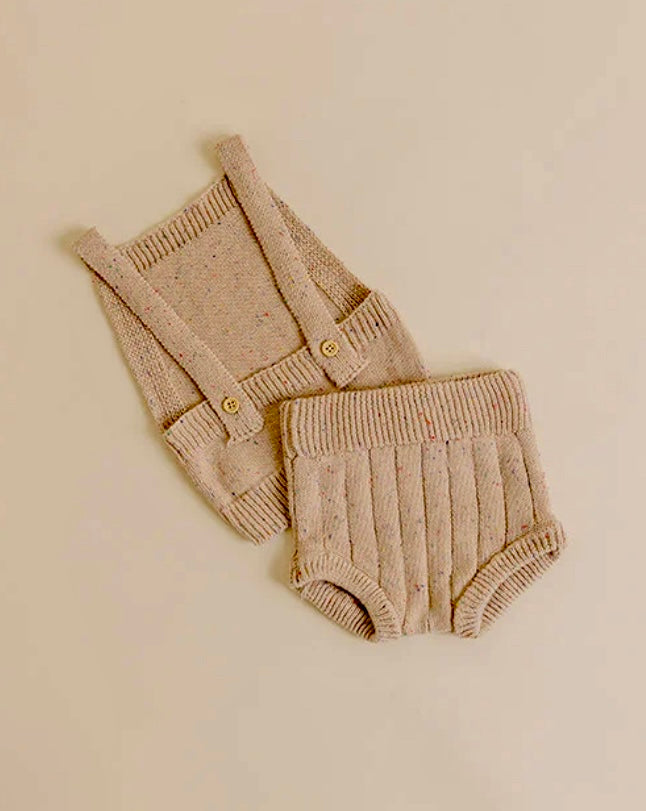 Dandillie Sprinkle Knit Top & Blommer Set in Hazelnut